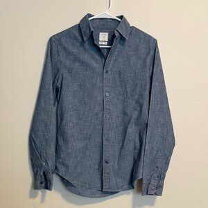 GAP,  Woman's XS, Cotton denim blue button-down shirt